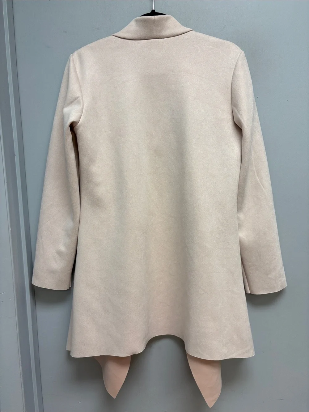 Philosophy Republic Clothing Faux Suede Open Front Cardigan Jacket Blush Pink M
